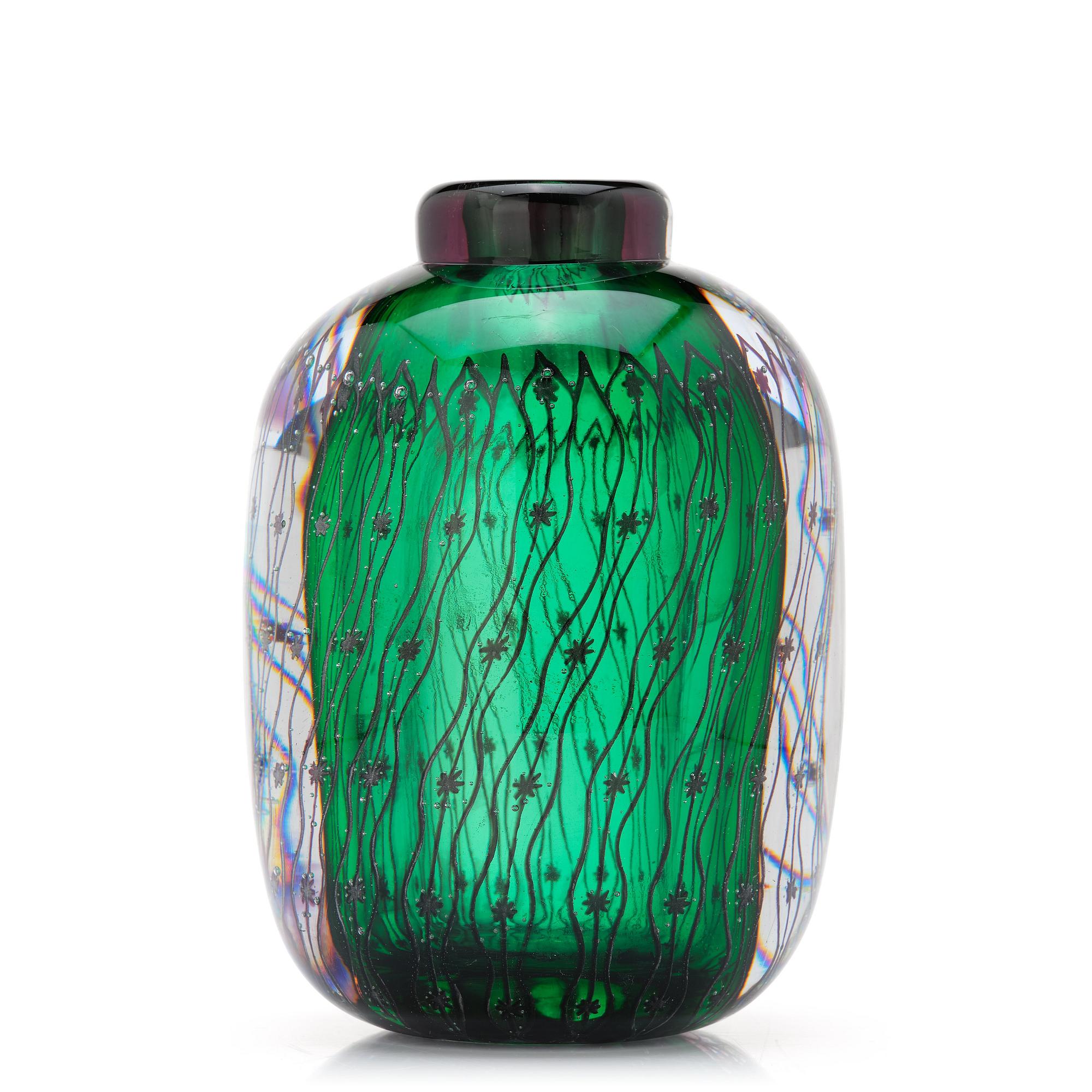 Edvin Öhrström, an "Ariel" glass vase, Orrefors, Sweden 1948.