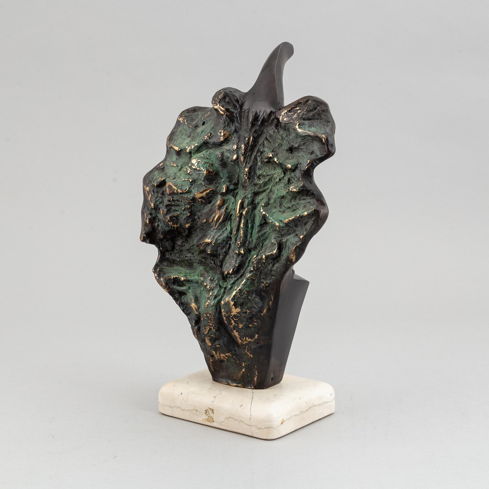 Stan Wys, sculpture, patinated and polished bronze, signed and numbered 4/12, dated 1998.