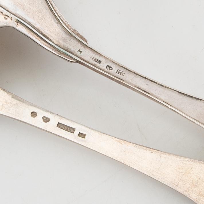 Skedar, 11 st, silver, 1769-1934, Sverige.