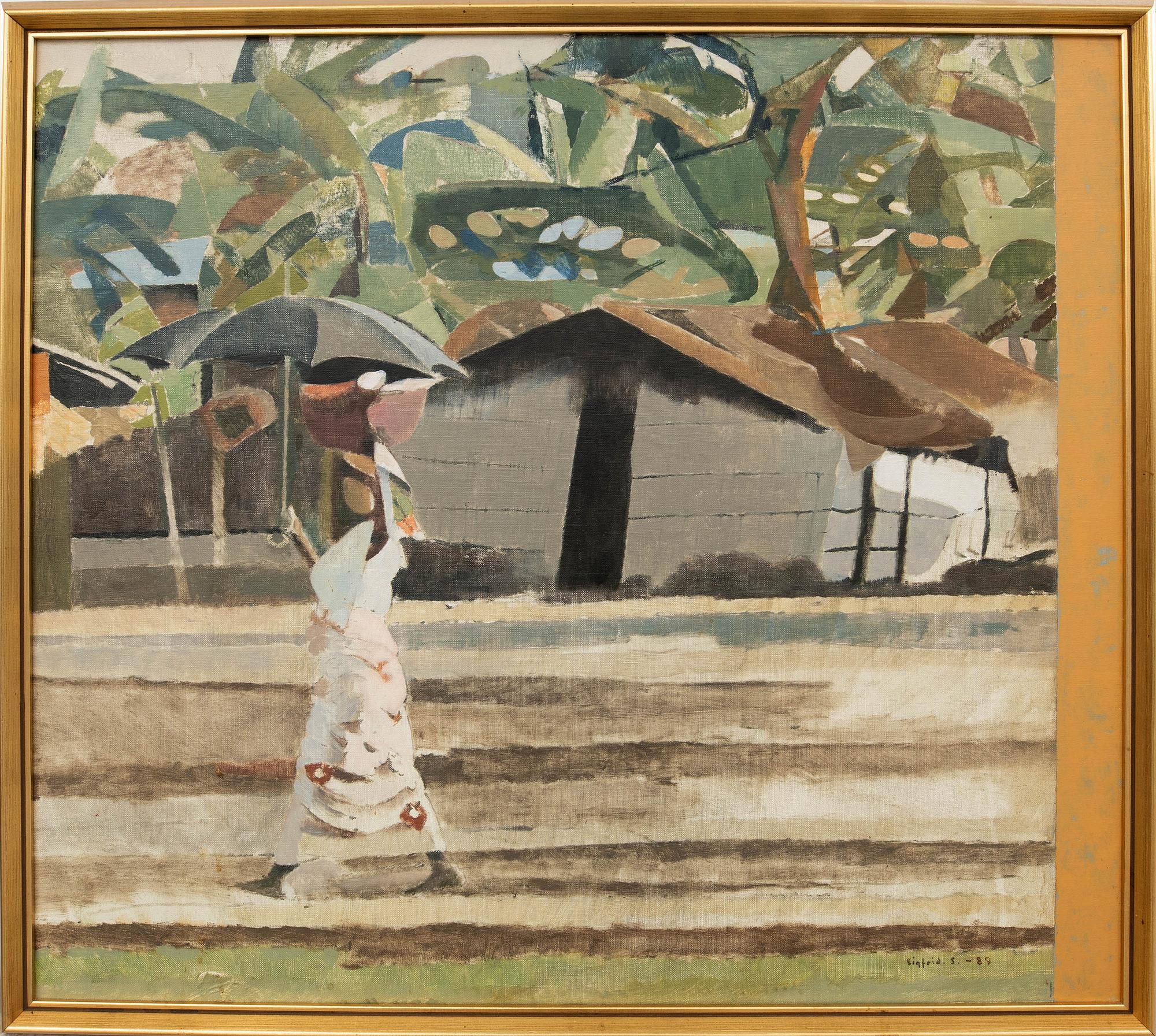 Sigfrid Södergren, Woman with umbrella.