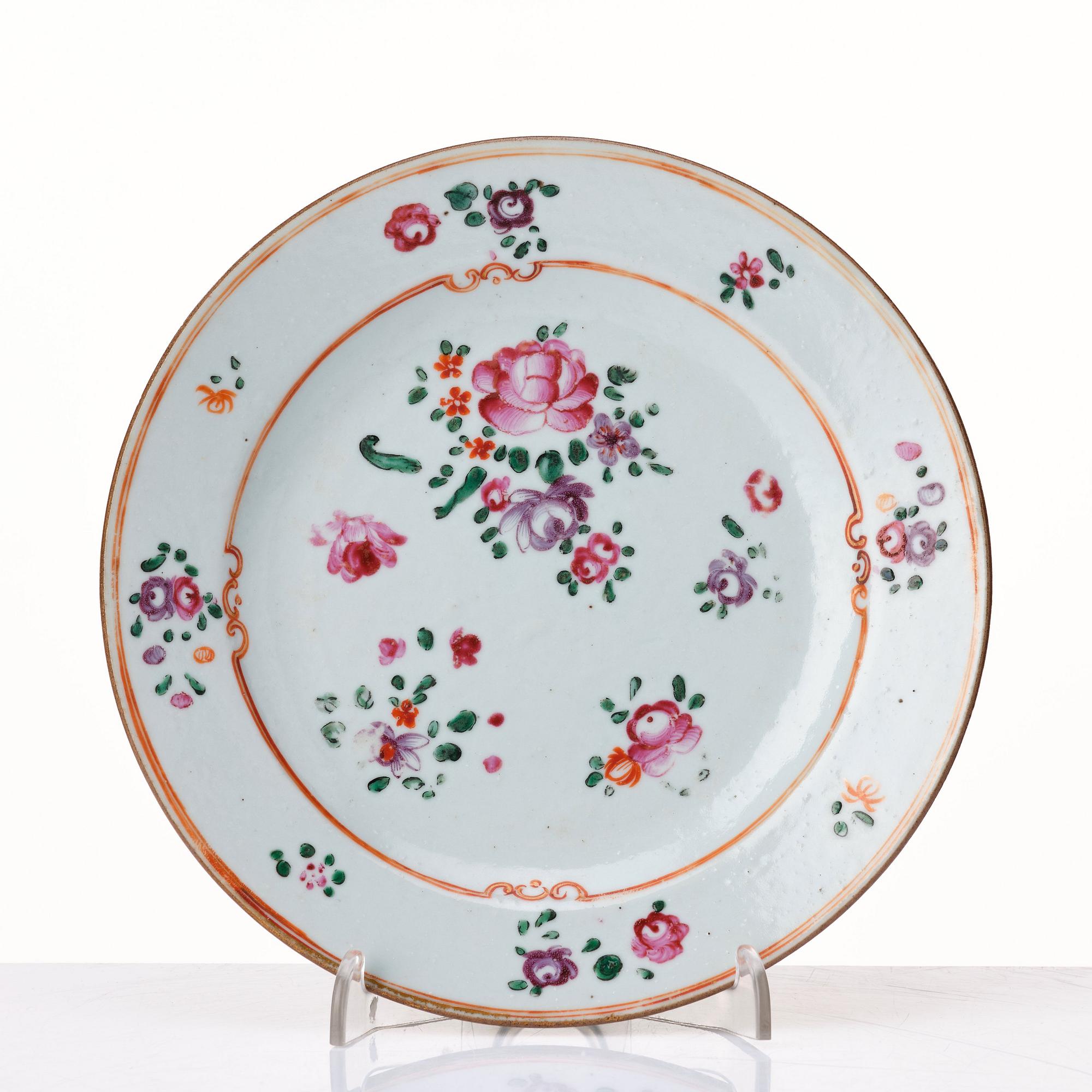 A set of 13 famille rose dishes, Qing dynasty, Qianlong (1736-95).