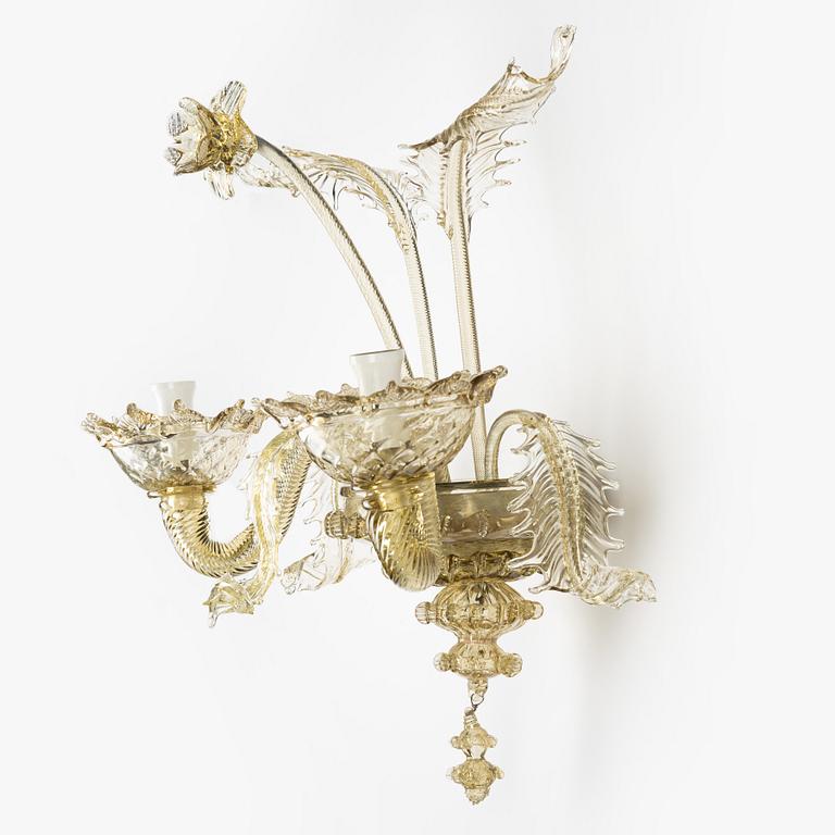 Vägglampetter, 5 st, Venetiansk stil, 1900-talets mitt.