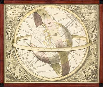 KARTOR, 4 st, efter Andreas Cellarius, "Harmonia Macrocosmica", 1900-talets andra hälft.