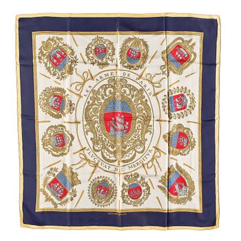 1296. A silk scarf by Hermès, "Les armes de Paris".