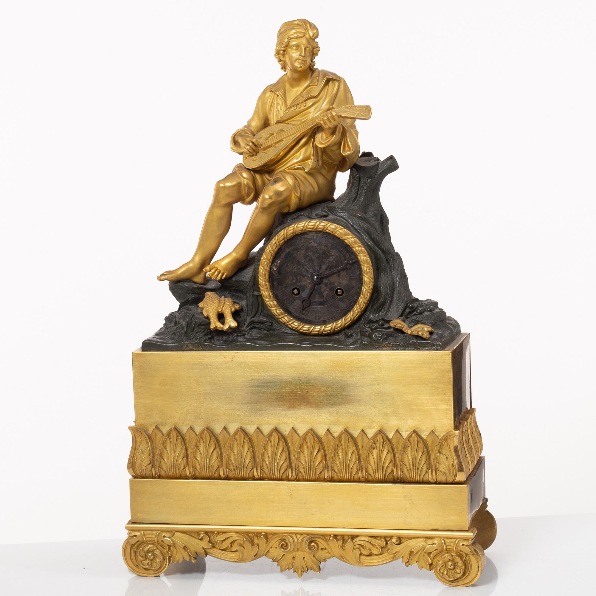 A late Empire mantle clock, France, mid-19th Century.