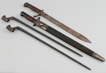 BAJONETTER, 4 st, 1800/1900-tal.