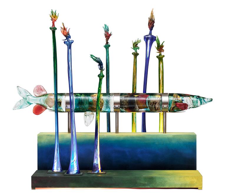 A Kjell Engman glass scupture by Kosta Boda 1997.