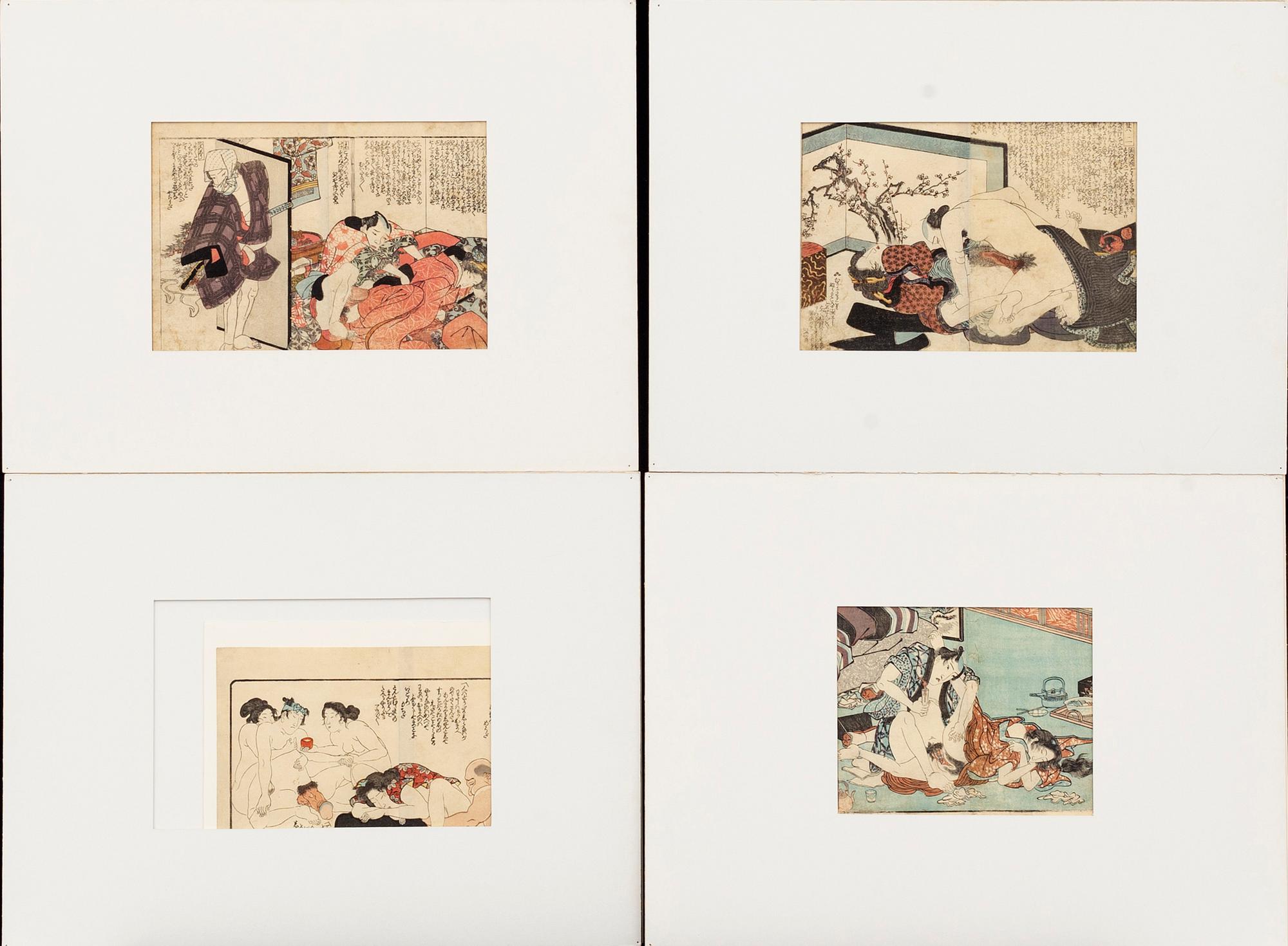JAPANSKA TRÄSNITT, 10 + 9 st 18/1900-tal.