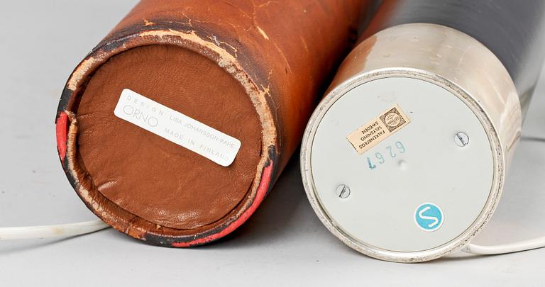 BORDSLAMPOR, 2 st, Lisa Johansson-Pape samt Falkenbergs belysning, 1960/70-tal.