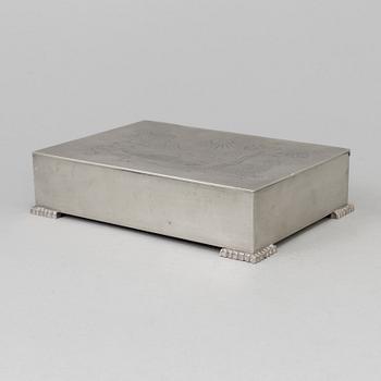 Nils Fougstedt, atributed to, a pewter box, Svenskt Tenn, Stockholm 1935.