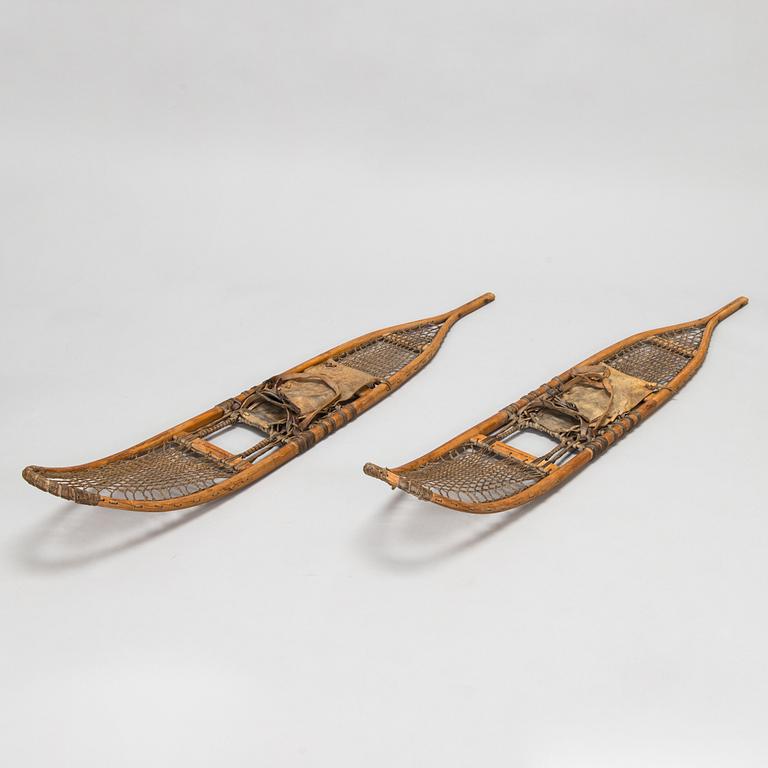 A pair of snowshoes, F H CO Wallinford VT US. First half of the 20th century.
