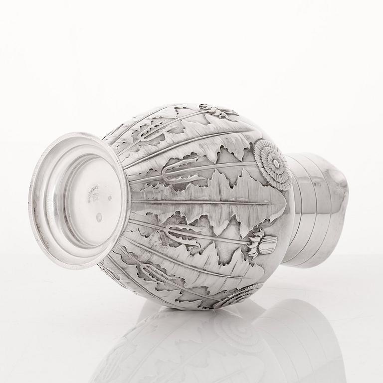 S & M Benzen, an Art Nouveau silver pitcher, Copenhagen 1905.