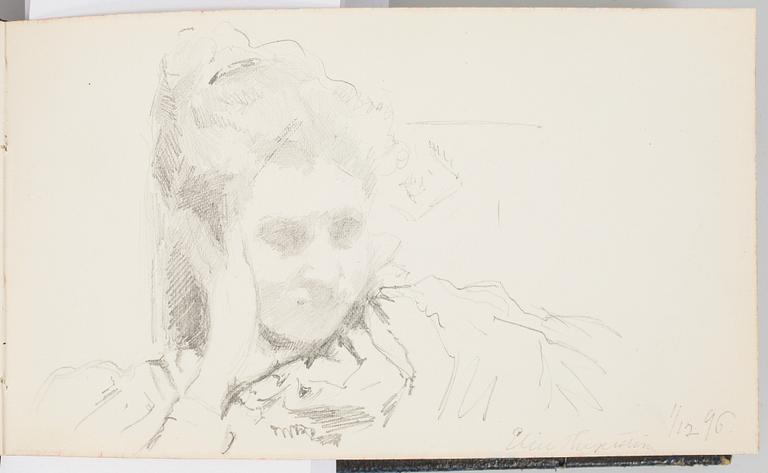 ROBERT THEGERSTRÖM, skissbok med 65 blad. Signerad och daterad 15/6 1894.