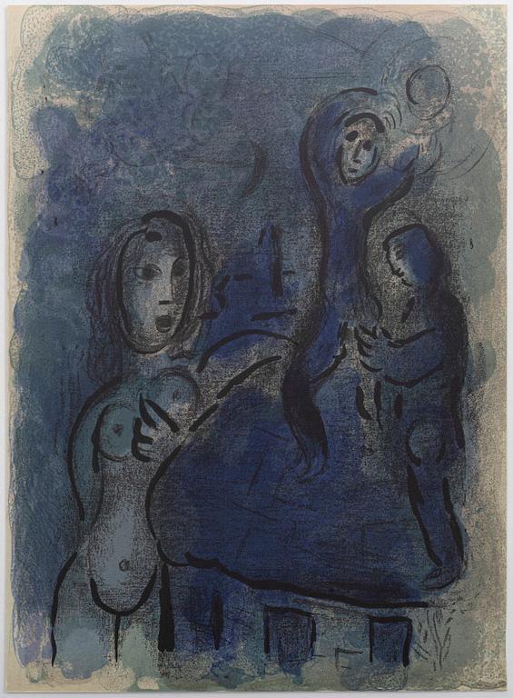 MARC CHAGALL, colour lithographe, unsigned, from Verve vol X, no 37-38 1960.