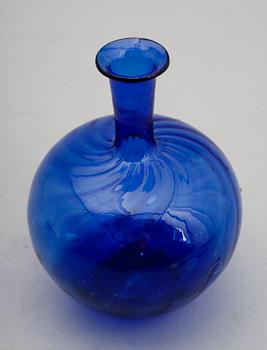 KARAFF, blått glas, troligen Norge, 1800-tal.