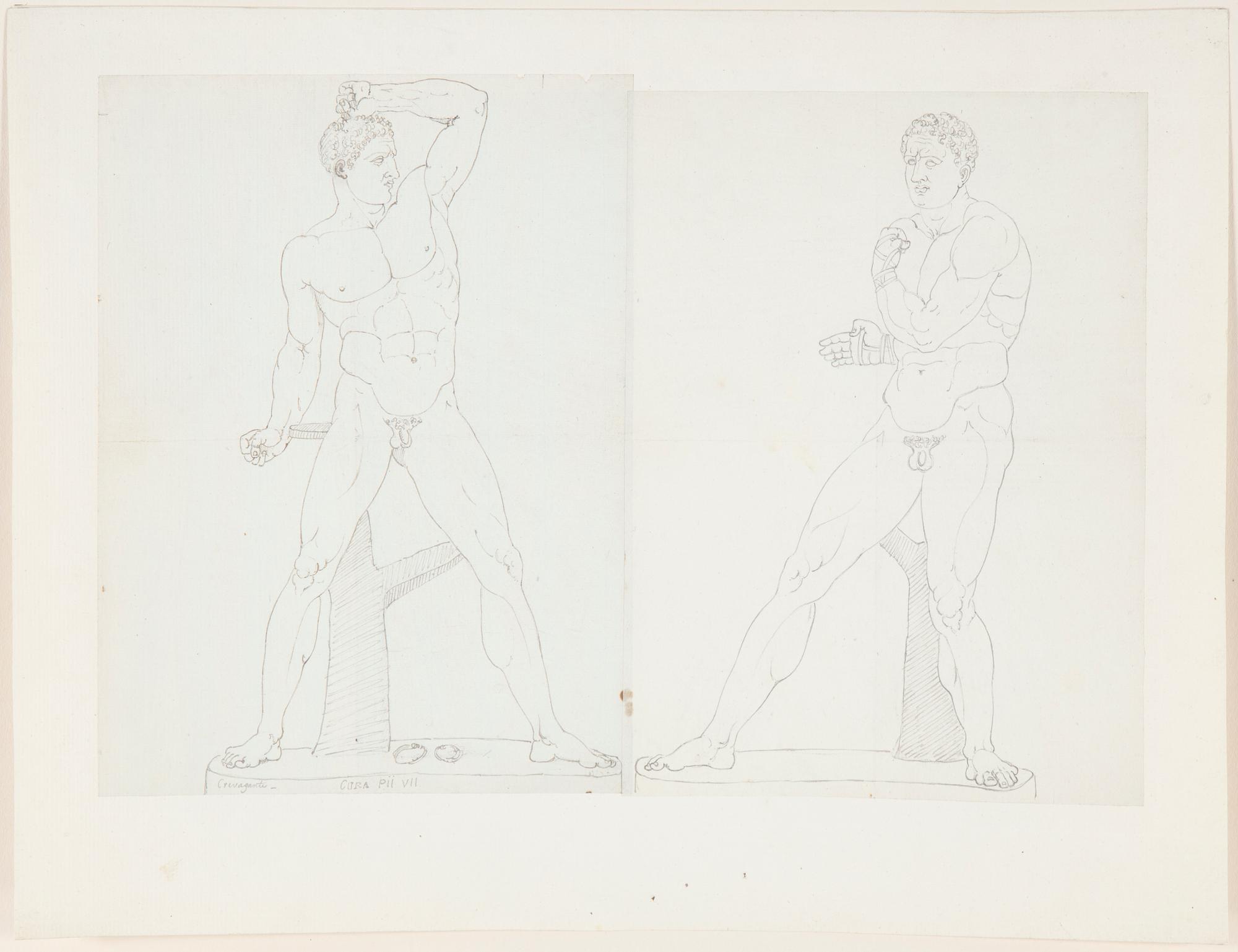 GRAVYRER 2 st SAMT 8 TECKNINGAR, sent 1700-tal till 1800-talets första hälft.