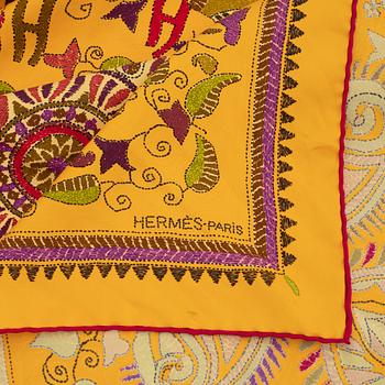 Hermès, a 'Carré Kantha' silk scarf.