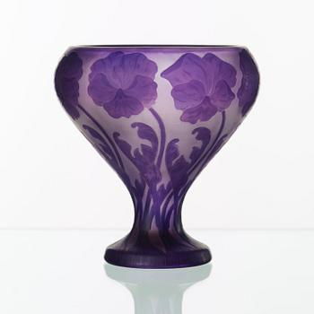 Karl Lindeberg, an Art Nouveau cameo glass vase, Kosta.