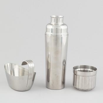 Folke Arström, besticksservis, 92 delar, samt bricka, såssnipa och shacker, rostfritt stål, "Thebe", Gense.