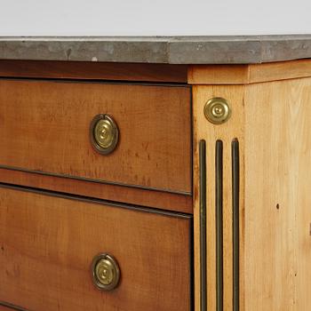 A late Gustavian-style mahogany commode, 19th century.