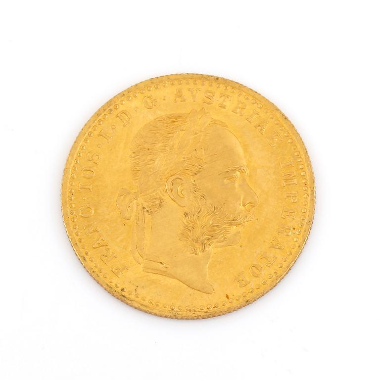GULDMYNT, Franz Joseph, Österrike-Ungern, 1915. Vikt 3 gram.
