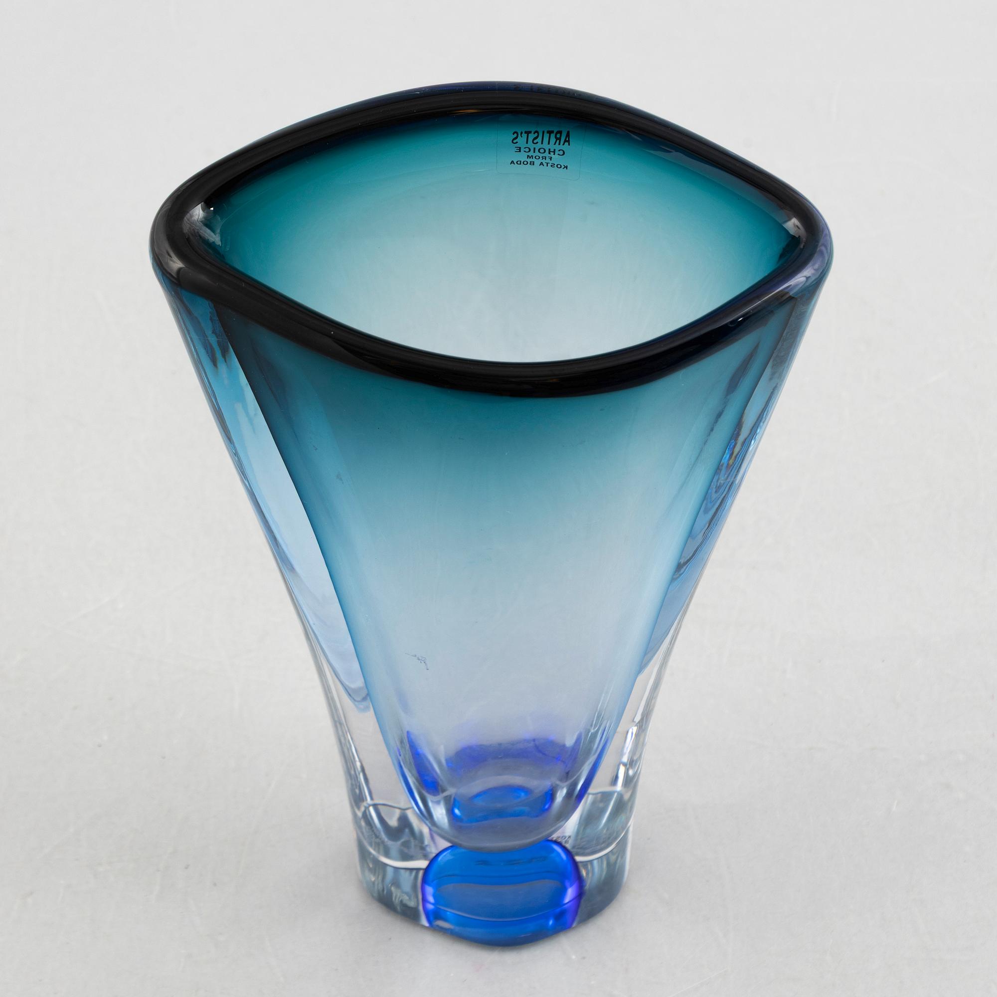 Göran Wärff, a glass vase and a bowl, 'Vision', Kosta Boda.