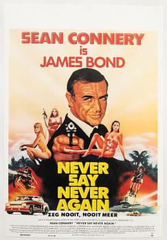 A Belgian movie poster James Bond "Never say never again", 1983.