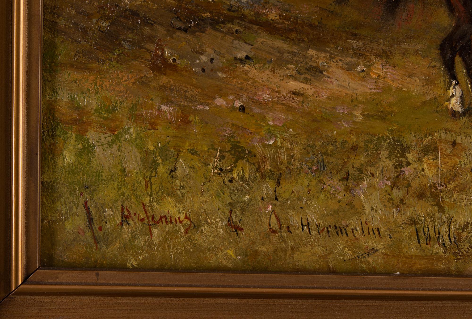 Olof Hermelin & Johan Georg Arsenius, oil on canvas, signed and dated 1886.
