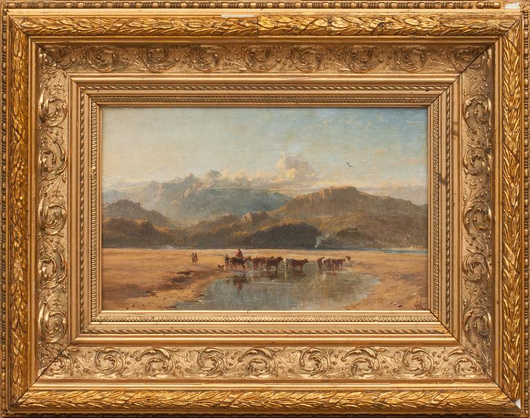 JOHN MOGFORD, olja på pannå. Monogramsignerad.