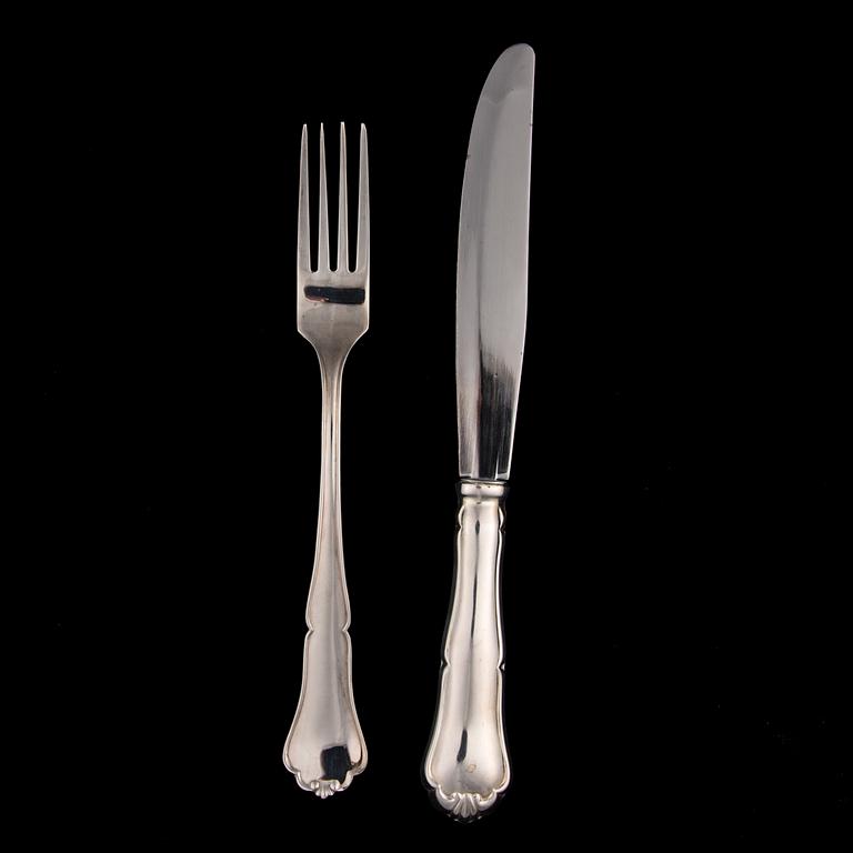 BESTICK, silver, 6+6 st "Chippendale", 2004.