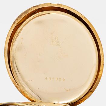 IWC, pocket watch, 18K gold, 51.5 mm.