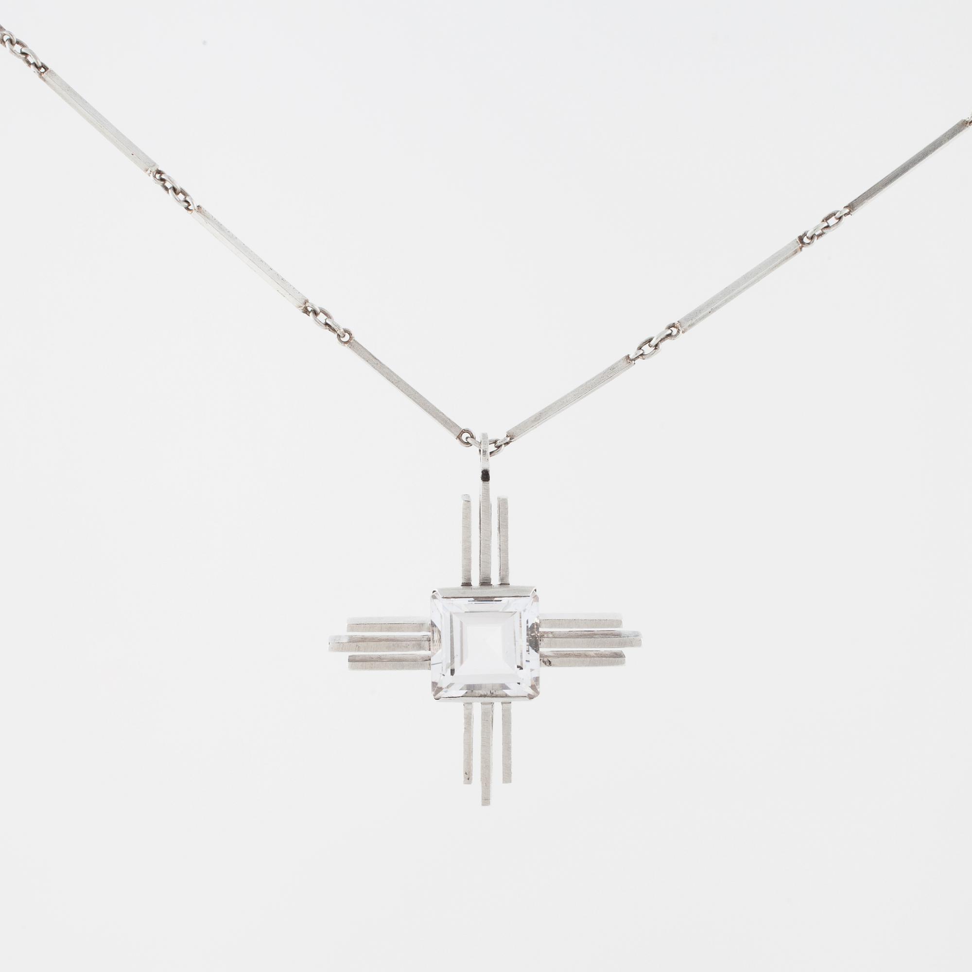 ATELJÉ STIGBERT, Stockholm, 1943, a faceted rock crystal pendant.