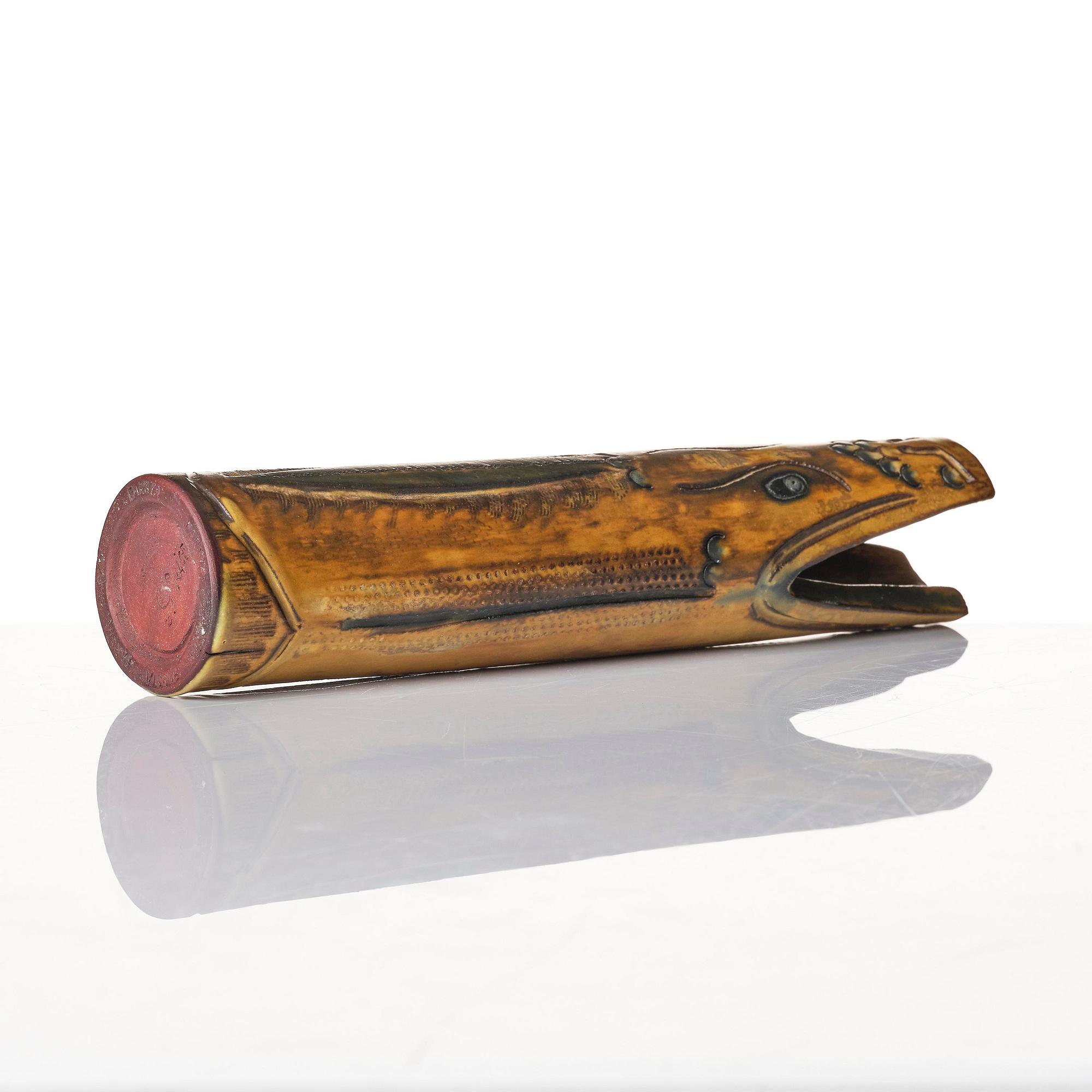 Wilhelm Kåge, a Farsta stoneware vase/sculpture in the form of a 'dragonfish', Gustavsberg Studio 1955.
