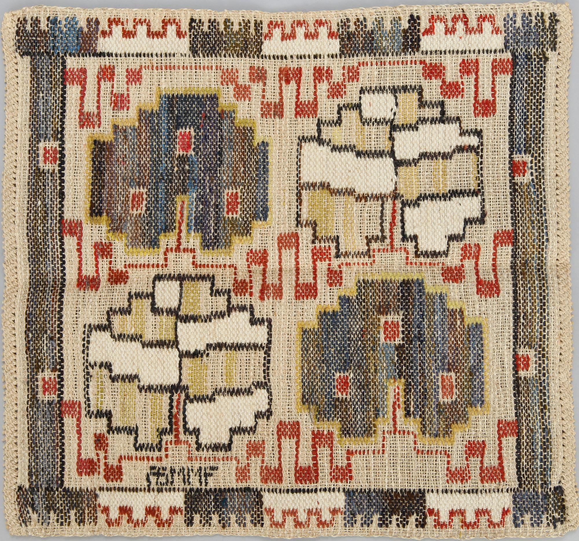 VÄVNAD, "Grodblad, blå", ABMMF (Märta Måås-Fjetterström, ca 44,5x42.