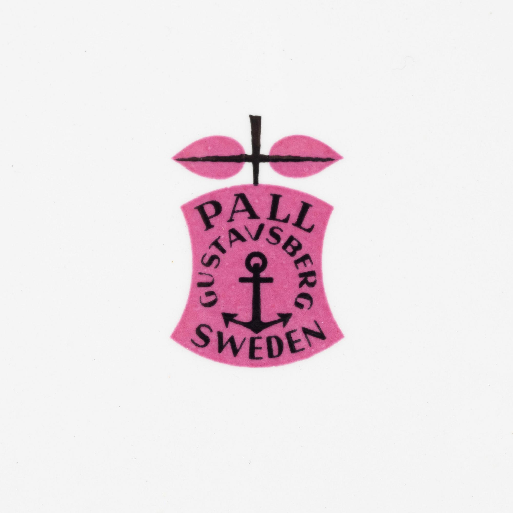 Stig Lindberg, assietter, 6 st, flintgods, "Pall", Gustavsberg, 1963-1964.