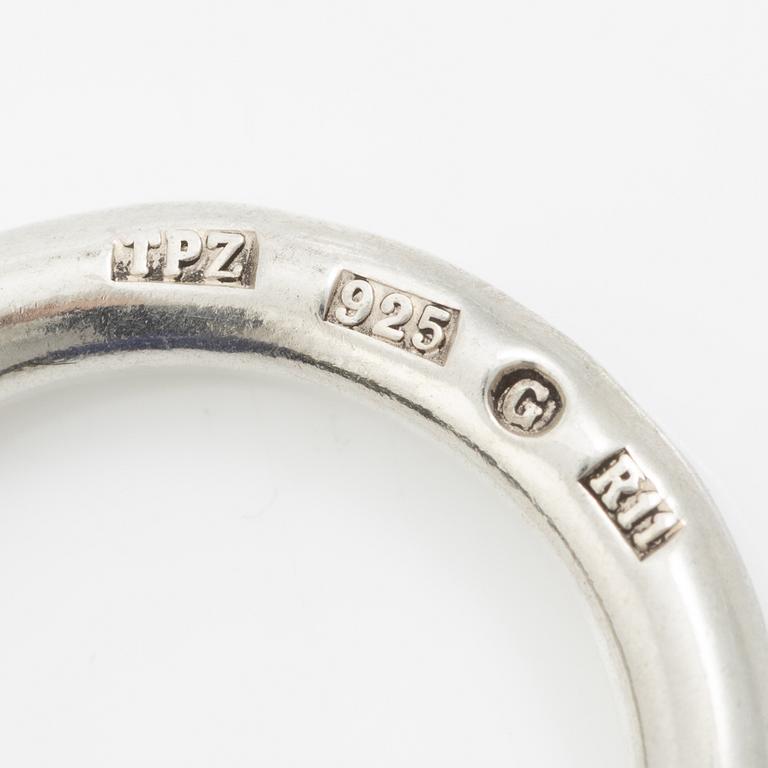 Ring, sterling silver with a blue spherical stone, Gävle 2015.