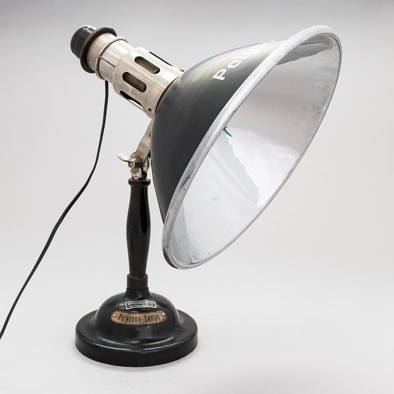 Pöytävalaisin/ aurinkolamppu, Polysonn-Lampe, Saksa 1920-luku.