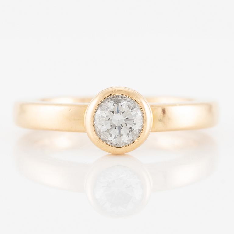 Ring, solitaire ring, Schalins, 18K gold with a brilliant-cut diamond.