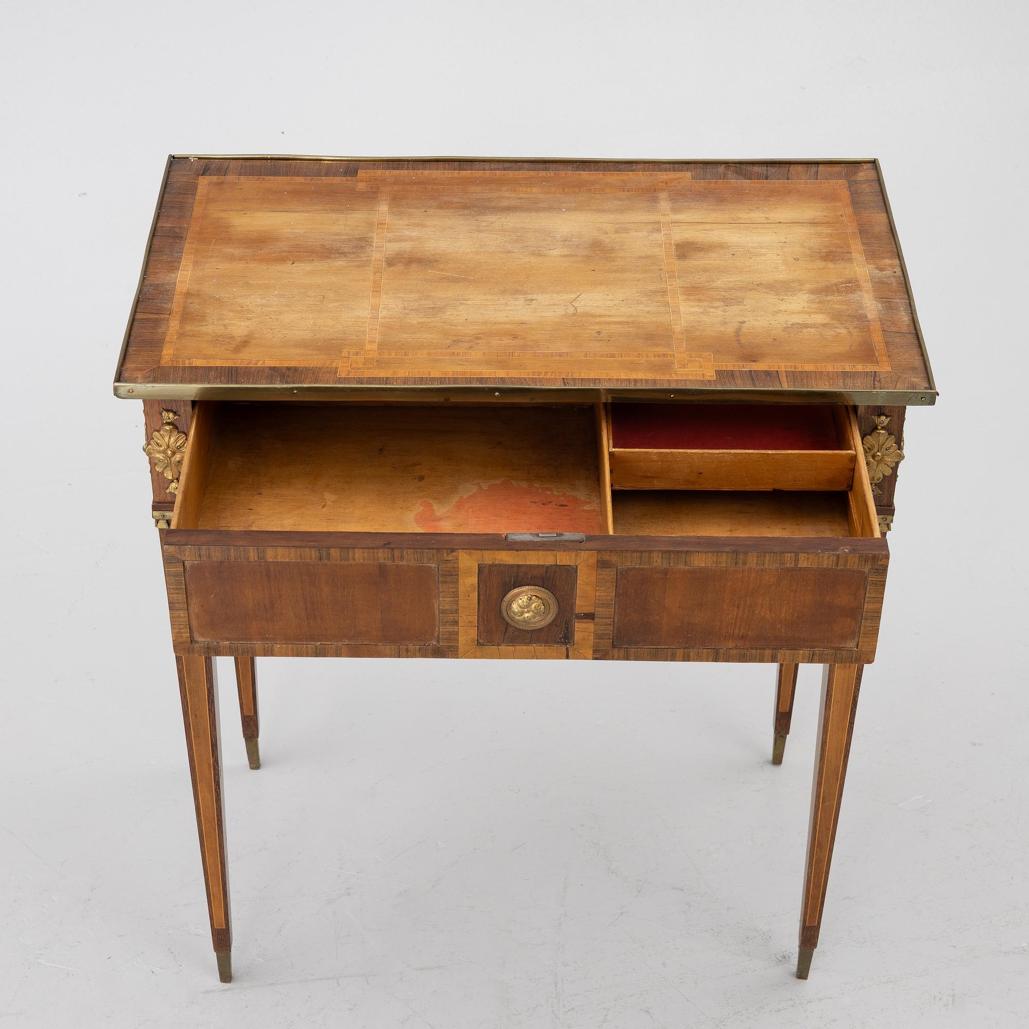 Ladies’ work table, Gustavian, in the manner of Ander Lundelius, late 18th century.