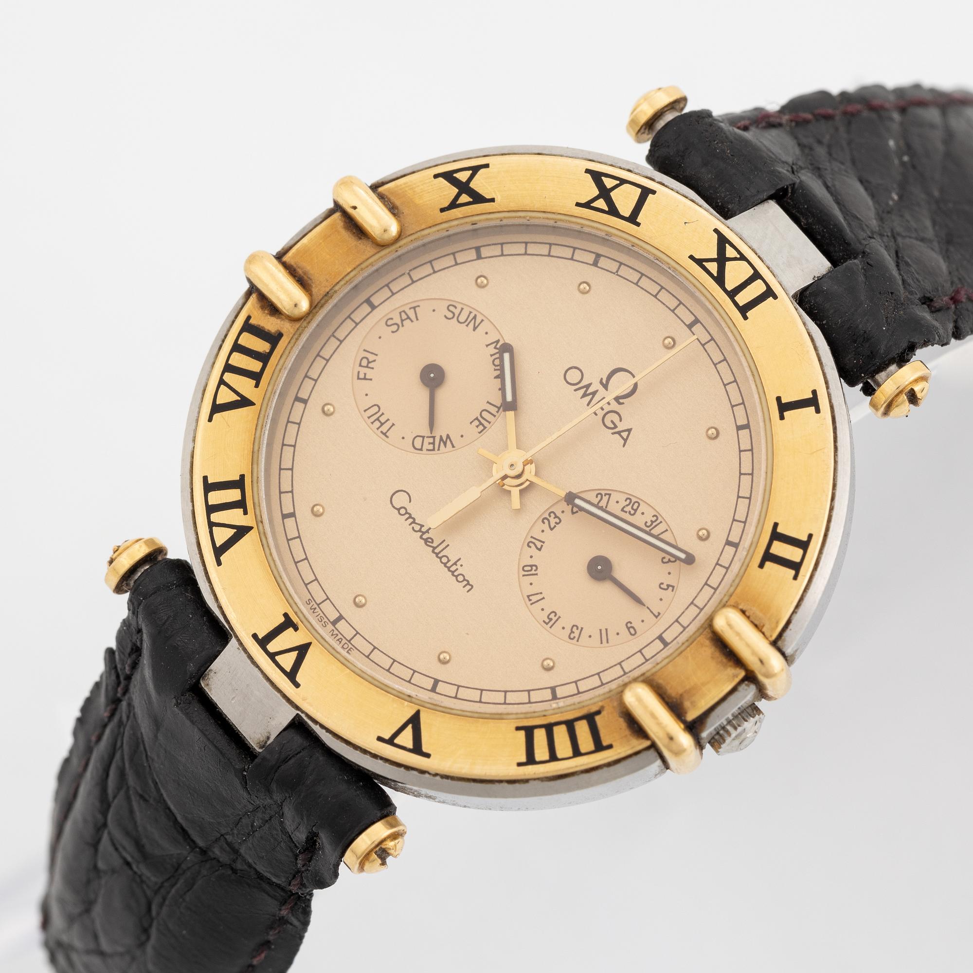Omega, Constellation, "Uggla", wristwatch, 33 mm.