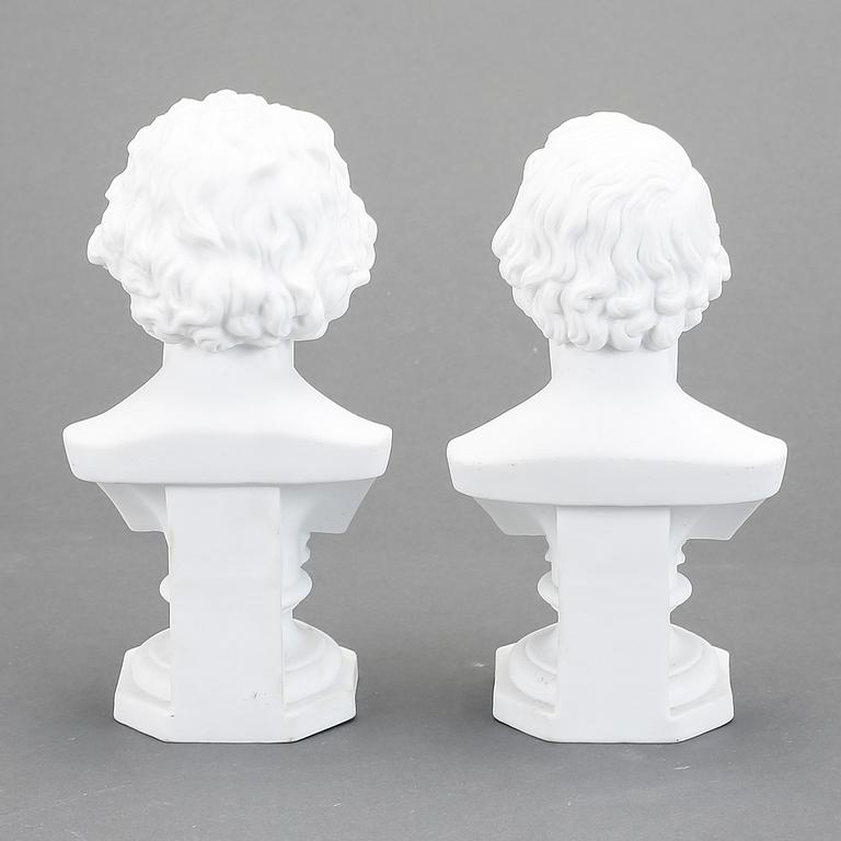 BYSTER, 2 st, parian, 1900-tal.