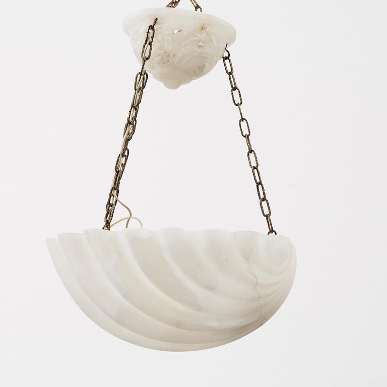 Carl Milles, a Swedish Grace alabaster hanging lamp.