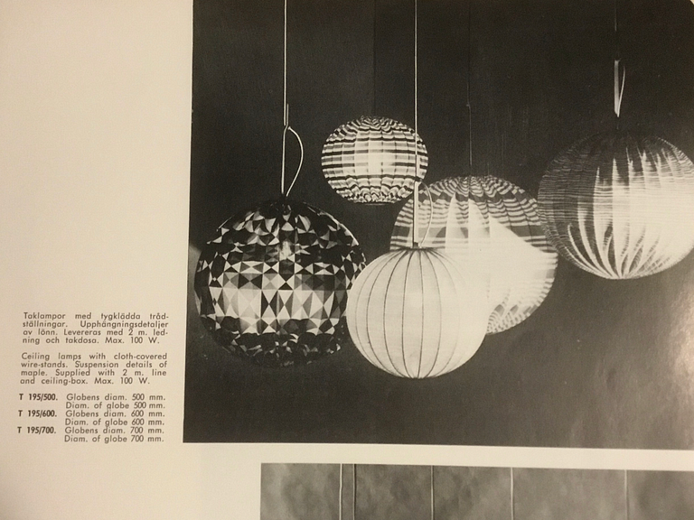 Hans-Agne Jakobsson, a pair of ceiling lamps, model "T 195/700", Hans-Agne Jakobsson AB, Markaryd, 1950s.
