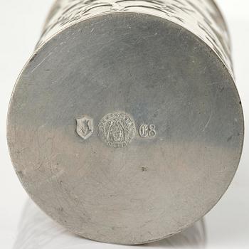 Nils Fougstedt, a pewter and brass jar model A 608, Firma Svenskt Tenn, Stockholm, 1932.