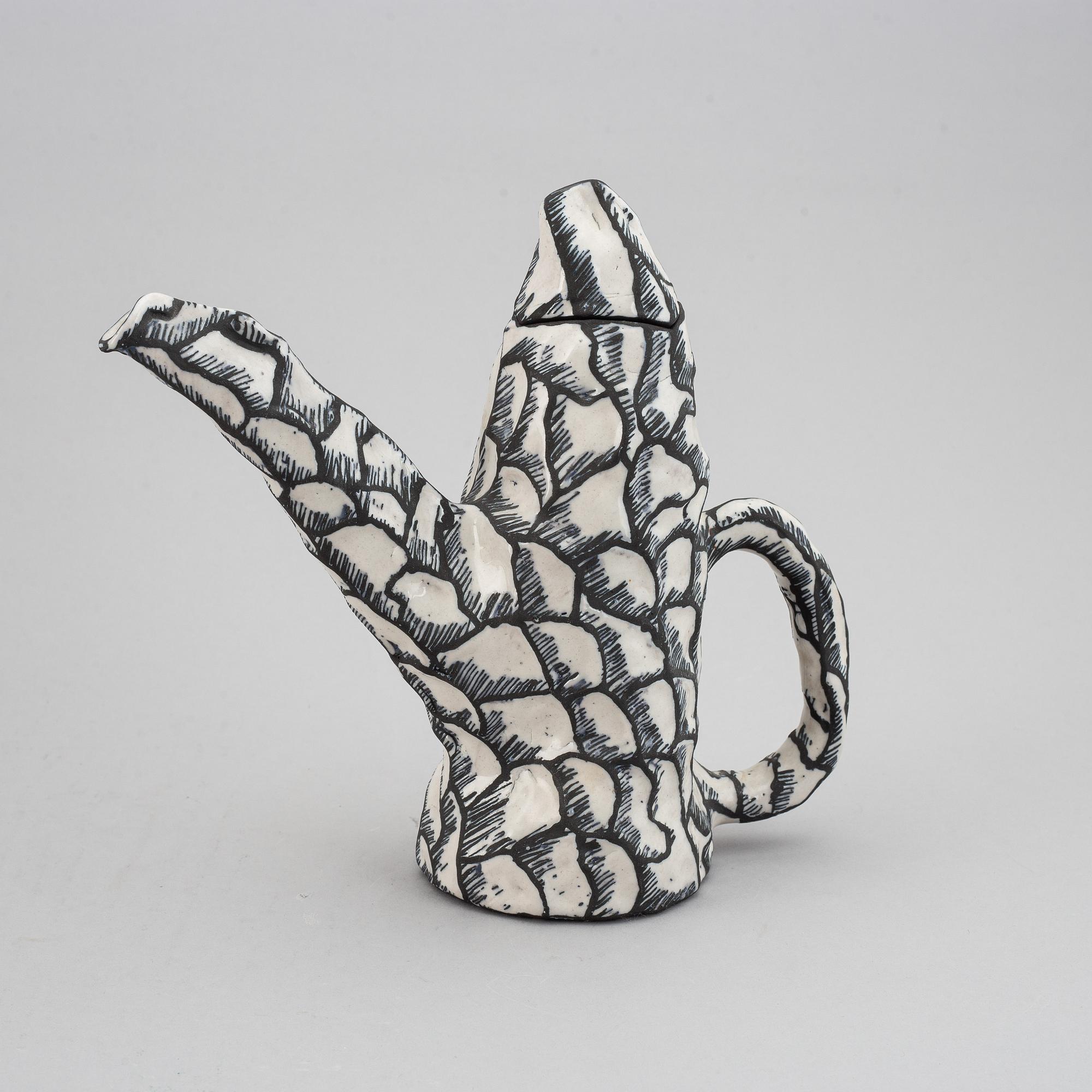 Sergei Isupov, a stoneware pot "Lördagsmorgon" Saturday morning, ca 1990.