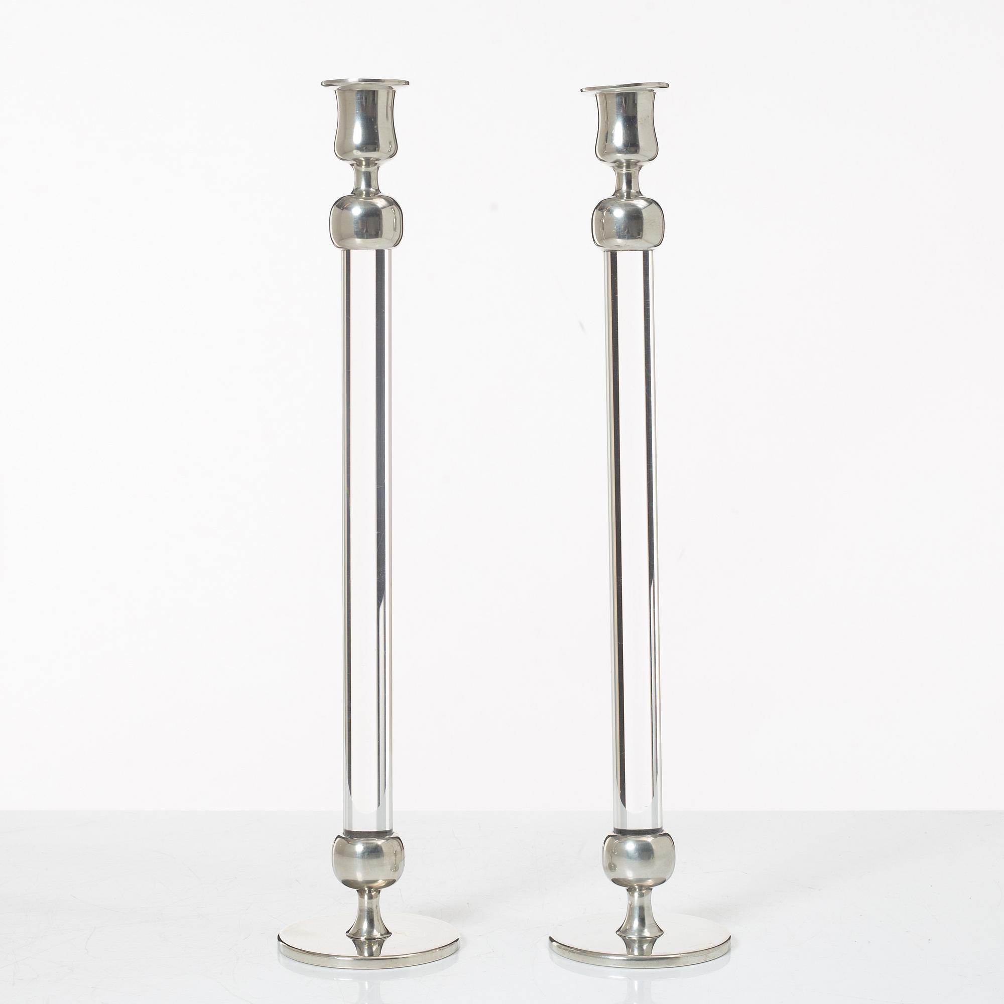 Josef Frank, candlesticks, a pair, "Pelare", Svenskt Tenn, 2001.