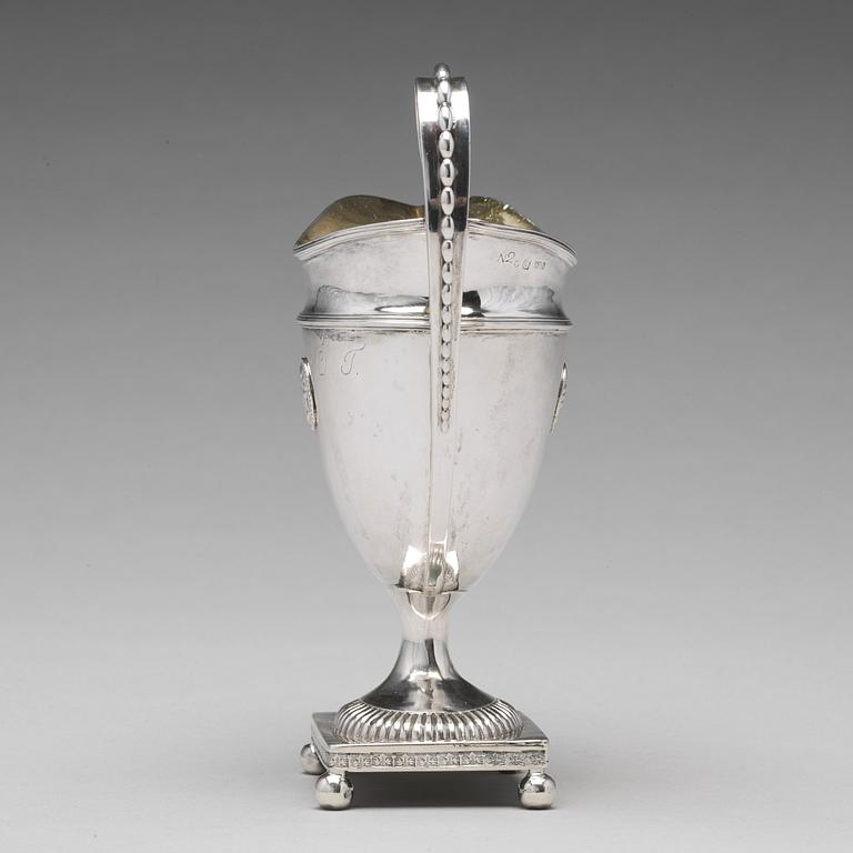 A Swedish 18th century parcel-gilt silver cream-jug, mark of Anders Dunderberg, Gavle 1795.