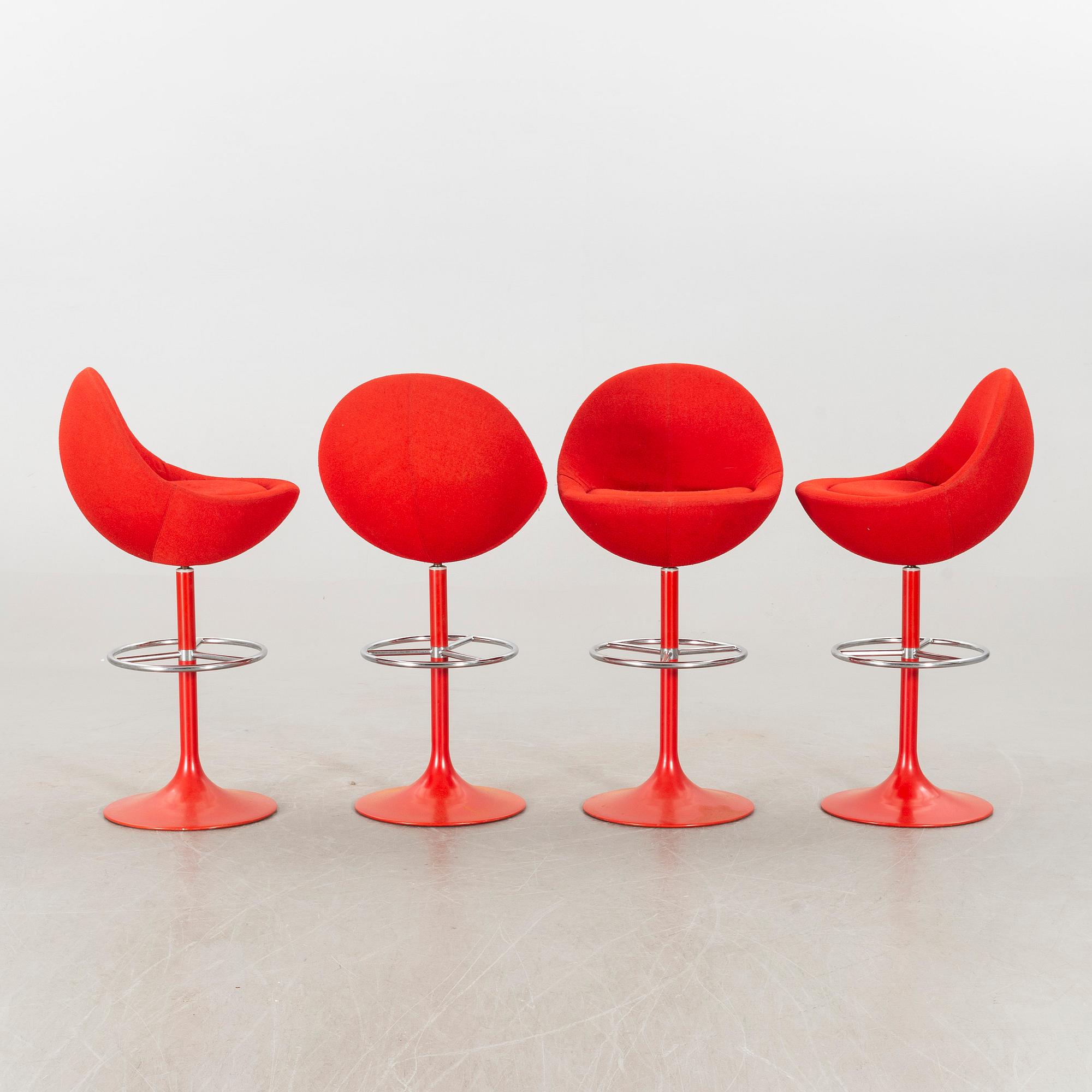 BARSTOLAR, 4 st, Johansson Design, 1970-tal.