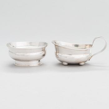 Bertel Gardberg, a silver sugar bowl and cream jug, Helsinki 1956 and 1957.