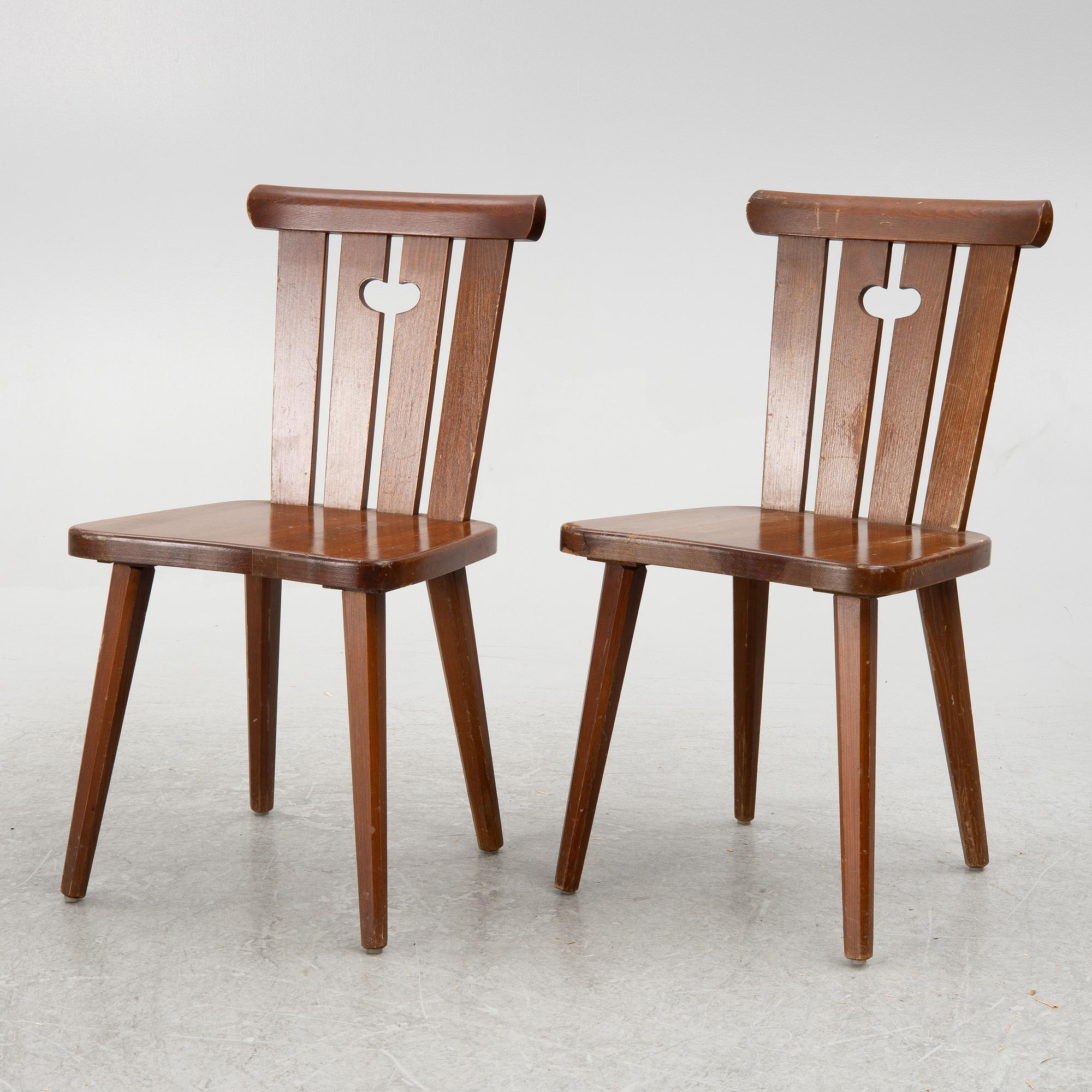 Göran Malmvall, six chairs, Svensk Fur, Karl Andersson & Söner, 1970-tal.